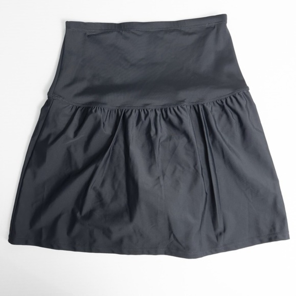 Island Escape High Waist Tummy Control Swim Skirt Built In Brief Size 8 Black